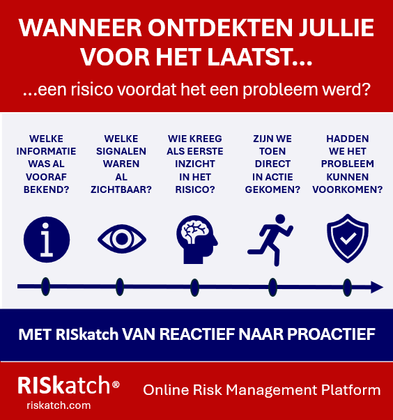 “WANNEER ONTDEKTEN JULLIE VOOR HET LAATST EEN RISICO VOORDAT HET EEN PROBLEEM WERD?”